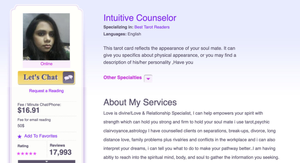 Intuitive Counselor - Kasamba Psychic